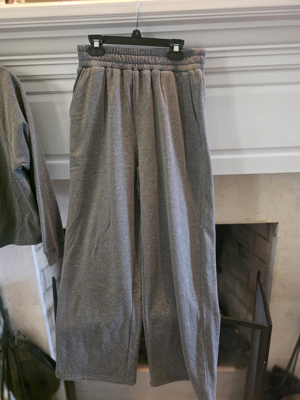 Zenana Outfitters Charcoal Gray Wide Leg Lounge Set - Picture 3 of 5